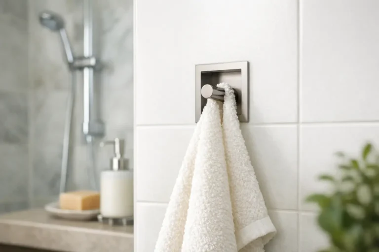 In Wall Towel Hook for a Cleaner Bathroom