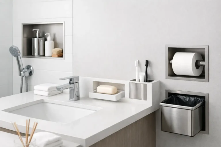 Easy Clean Bathroom Accessories Built In
