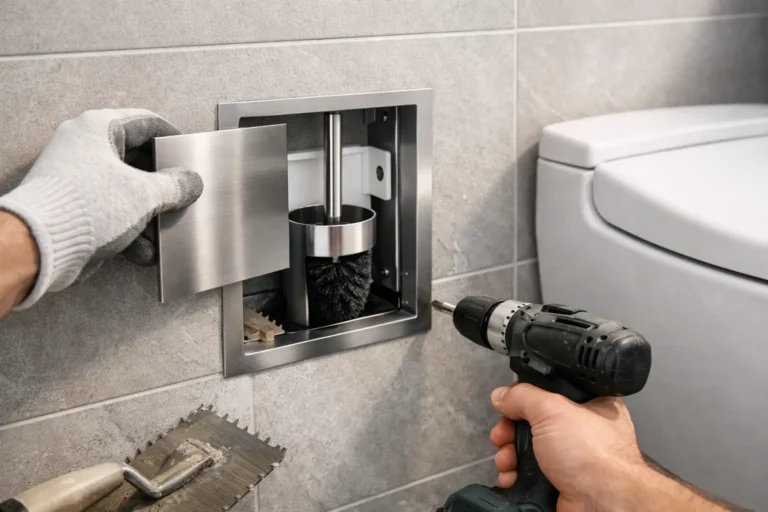 How to Install Recessed Toilet Brush in Tile